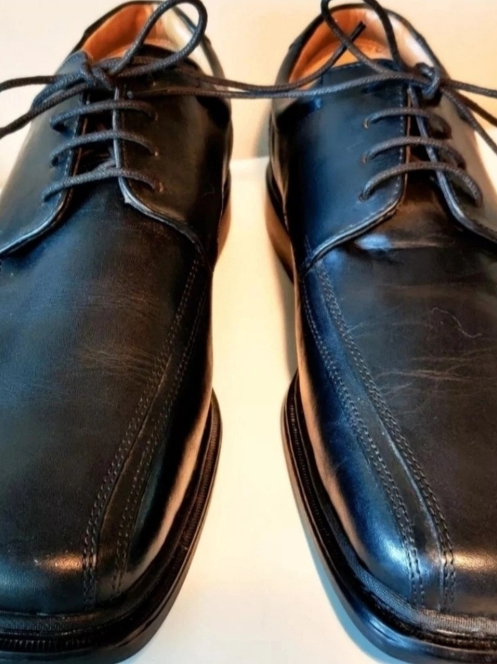 Florsheim MENS Lace Up Leather Loafers 11W Black NEW